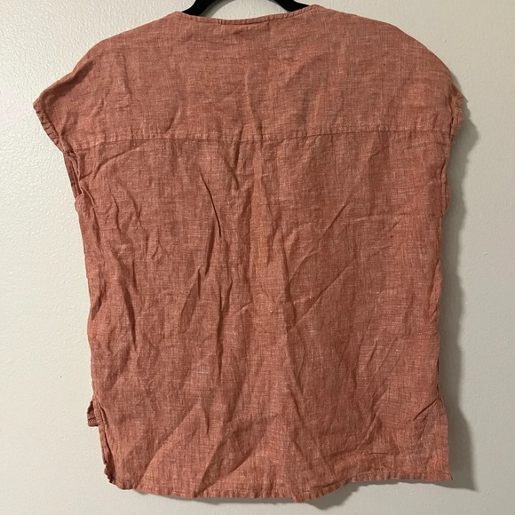 House of Harlow 1960 Embroidered 100% Linen Orange Blouse Fall Boho size XS - Picture 4 of 4